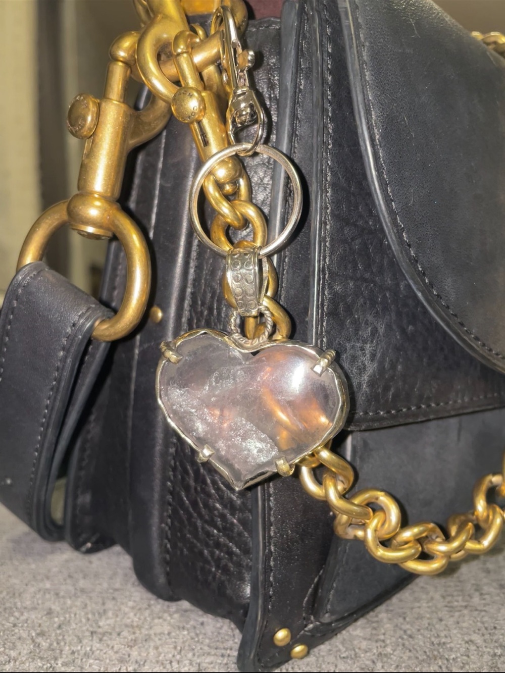 (1) Large Heart Gemstone Key Chain / Pendant